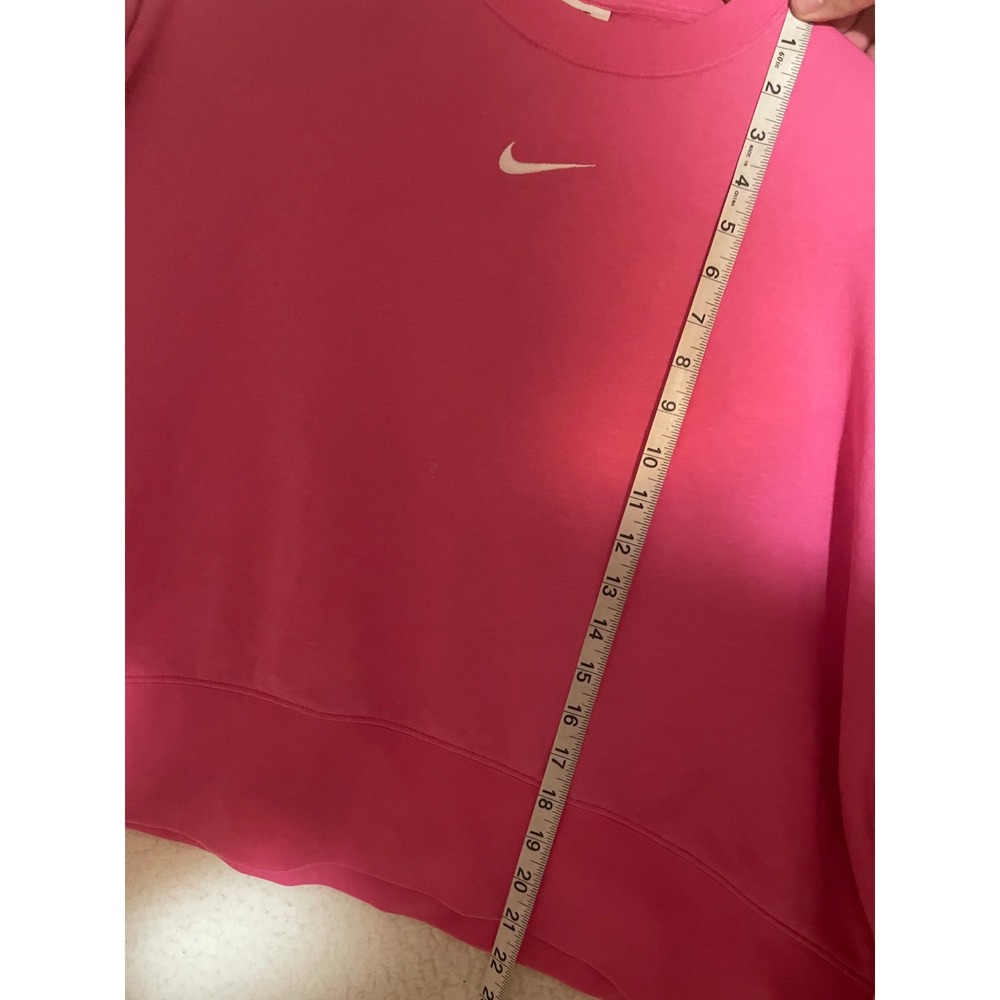 Nike Sportswear Essential Women Fleece Cropped Sweatshirt Pink m center swoosh - Picture 8 of 11
